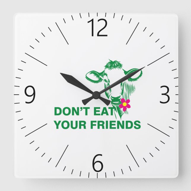 Veganism Square Wall Clock (Front)