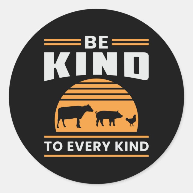 Veganism Vegan Veggie Animal Rights Funny Gift Classic Round Sticker (Front)