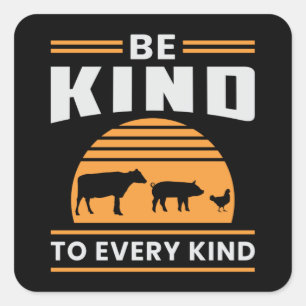 Veganism Vegan Veggie Animal Rights Funny Gift Square Sticker