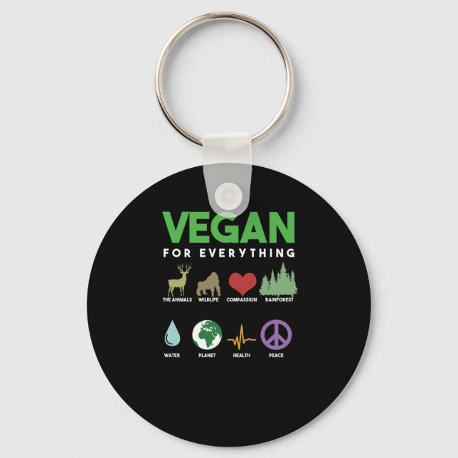 Veganism Vegetarian Foodie Veggies Gifts Vegan For Key Ring (Front)