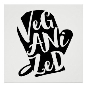 Veganized Vegan Custom Background Colour Poster