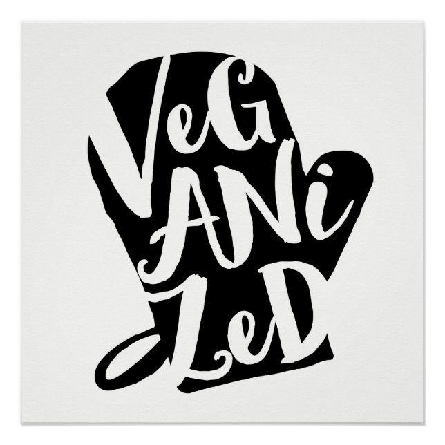 Veganized Vegan Custom Background Colour Poster (Front)