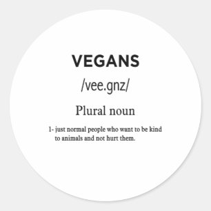 vegans definition classic round sticker