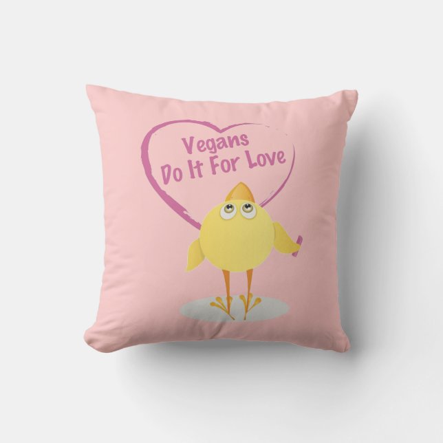 Vegans Do It For Love Cushion (Front)