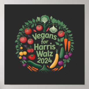 Vegans for Harris Waltz 2024: Show Your Support wi Poster