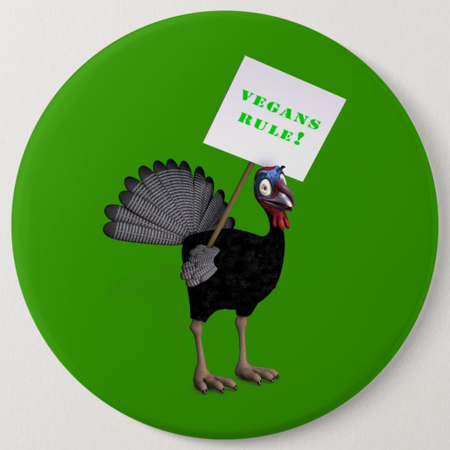 Vegans Rule! 6 Cm Round Badge (Front)