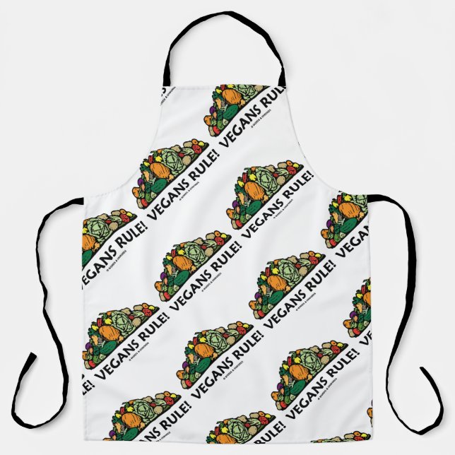 Vegans Rule! Pile Of Vegetables Apron (Front)