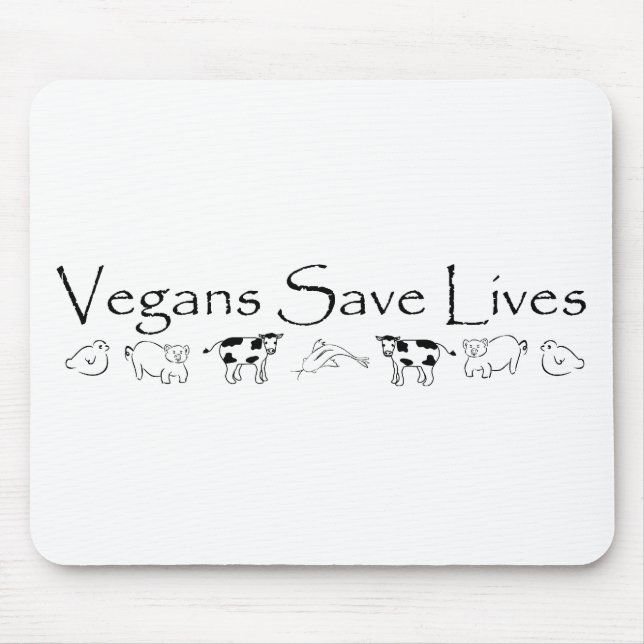 Vegans Save Lives Mouse Mat (Front)