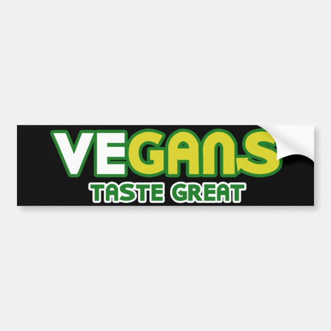 Vegans Taste Great Parody Bumper Sticker (Front)