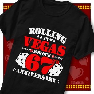 Vegas 67th Anniversary Couple Casino Rolling Dice T-Shirt