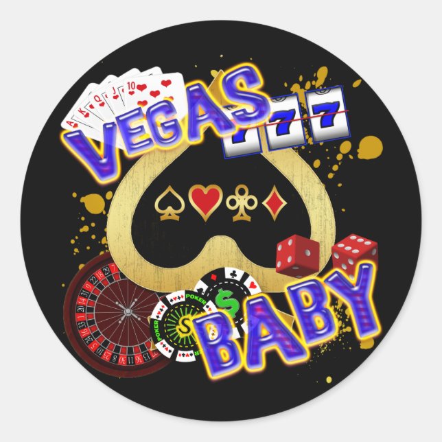 VEGAS BABY CLASSIC ROUND STICKER (Front)