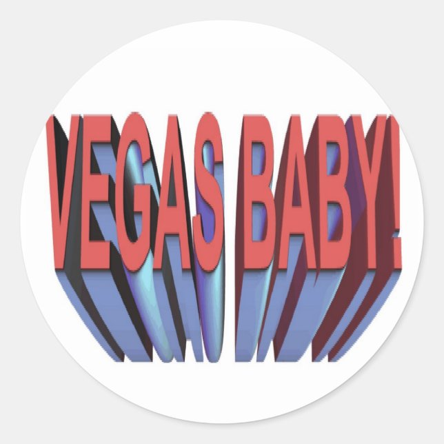 VEGAS BABY!  STICKERS (Front)