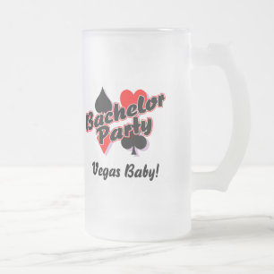 Vegas Bachelor Party Frosted Glass Beer Mug