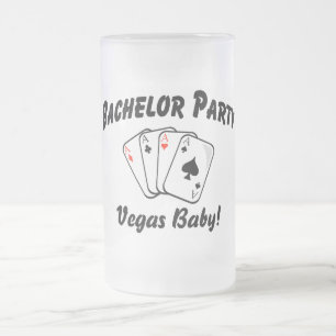 Vegas Bachelor Party Frosted Glass Beer Mug