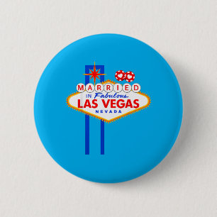 Vegas Bachelor Party Married In Vegas Groom Bride 6 Cm Round Badge