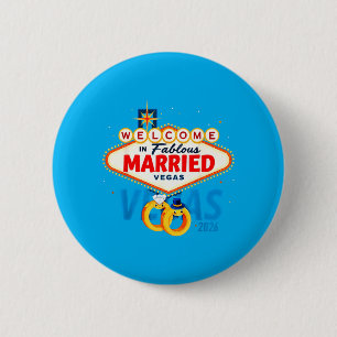 Vegas Bachelor Party Married In Vegas Groom Bride 6 Cm Round Badge