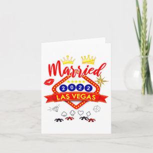 Vegas Bachelor Party Married In Vegas Groom Bride  Card