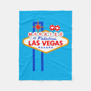 Vegas Bachelor Party Married In Vegas Groom Bride Fleece Blanket