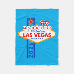 Vegas Bachelor Party Married In Vegas Groom Bride Fleece Blanket