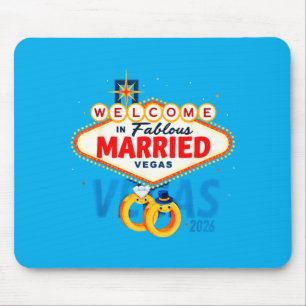 Vegas Bachelor Party Married In Vegas Groom Bride Mouse Mat