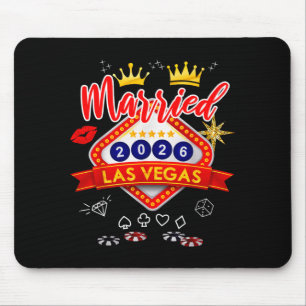 Vegas Bachelor Party Married In Vegas Groom Bride Mouse Mat