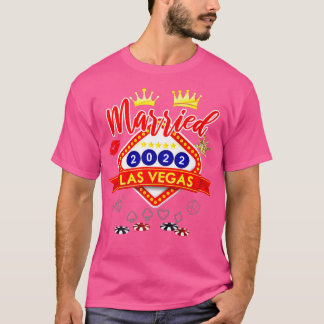 Vegas Bachelor Party Married in Vegas Groom Bride T-Shirt