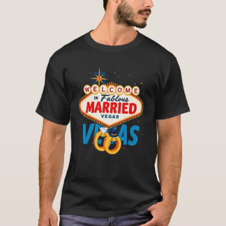 Vegas Bachelor Party Married in Vegas Groom Bride T-Shirt