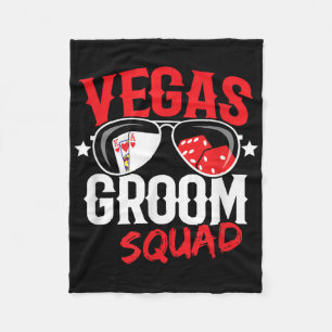 Vegas Bachelor Party - Married In Vegas - Groom Sq Fleece Blanket