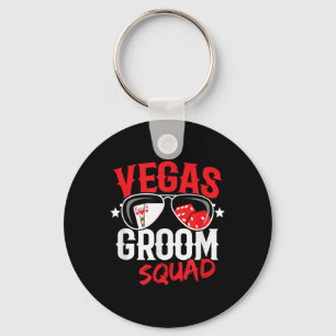 Vegas Bachelor Party - Married In Vegas - Groom Sq Key Ring
