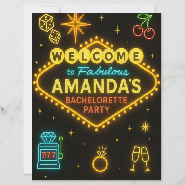 Vegas Bachelorette Party Drink Game-Take a Sip If (Front)