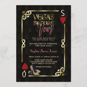 Vegas Before Vows Casino Great Gatsby Bachelorette Invitation