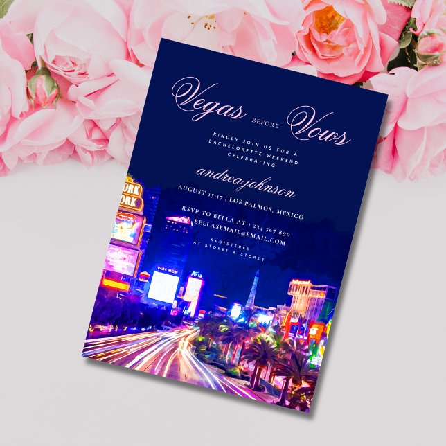 Vegas Before Vows Hen Bachelorette Weekend Invitation (Creator Uploaded)