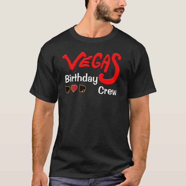 Vegas Birthday Crew Customisable Group Matching T-Shirt (Front)