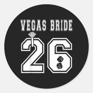 Vegas Bride 2026 Bachelorette Bridal Shower Match Classic Round Sticker