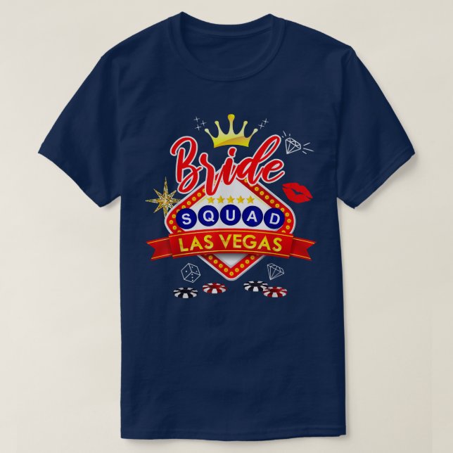 Vegas Bride Squad 2022, Married in Vegas Bachelore T-Shirt (Design Front)