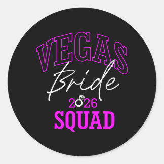Vegas Bride Squad 2026 Married in Vegas Classic Round Sticker