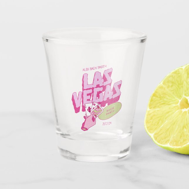 vegas casino bachelorette shot glass (Front)