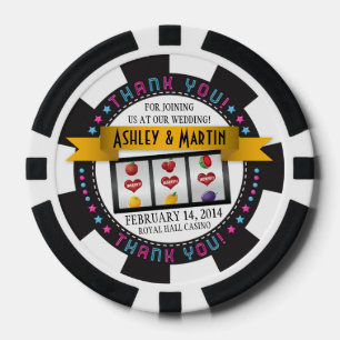 Vegas Casino Destination Wedding Thank You Favour Poker Chips