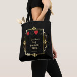 Vegas Casino Great Gatsby Bachelorette Weekend Tote Bag<br><div class="desc">Luxury Gold Great Gatsby Art Deco Vegas Bachelorette Weekend Casino Royale Style design. It features a faux gold Art Deco from roaring 1920s,  Great Gatsby Style,  royal gold Fleur-de-lis,  playing cards suits,  pair of dice. Use Personalise tool to add your info. More ideas in my Unique Bachelorette Party Collection.</div>