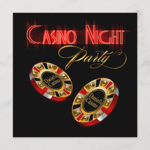 Vegas Casino Night ASK ME 2 PUT YOUR NAME ON CHIPS Invitation