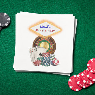 Vegas Casino Night Birthday / Bach Party Napkin