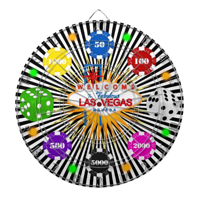Vegas Casino Night Dartboard (Front)