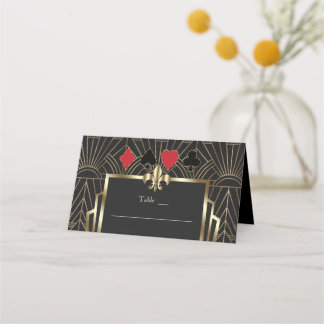 Vegas Casino Royale Art Deco 50th Birthday  Place Card