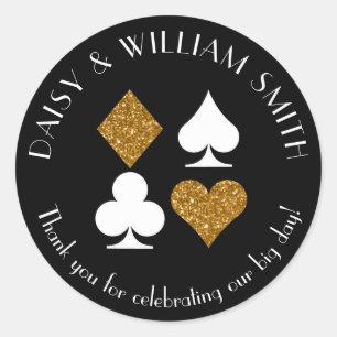 Vegas Casino Theme Custom Sticker Gold Glitter