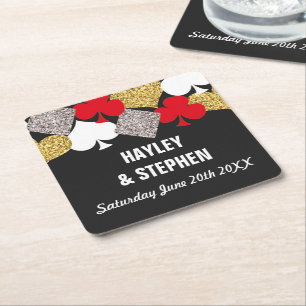 Vegas Coasters Wedding Party Casino Glitter