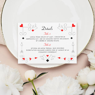 Vegas Cupid's Hearts and Diamonds 2 sided Details  RSVP Card