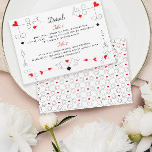 Vegas Cupid's Hearts and Diamonds Wedding Details RSVP Card