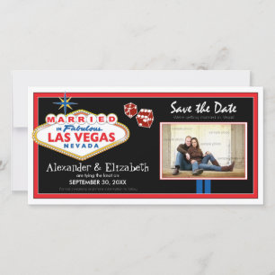 Vegas Destination Wedding Save the Date Photocard