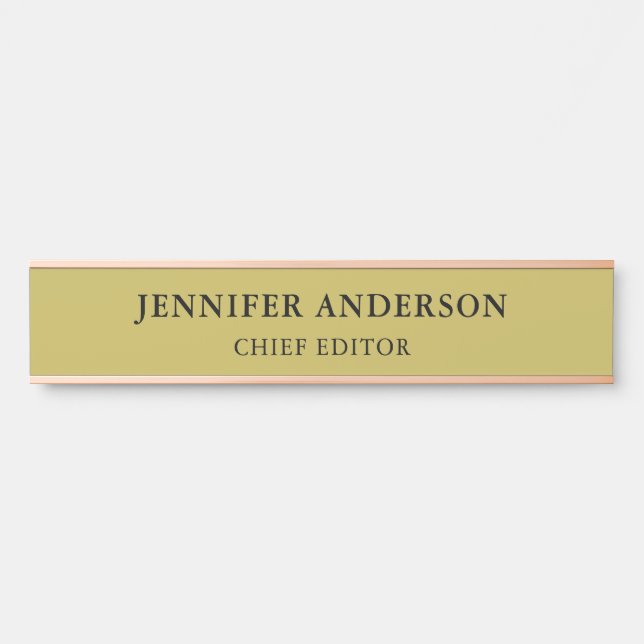 Vegas Gold Colour Professional Classical Plain Door Sign (Front)