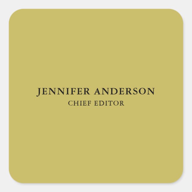 Vegas Gold Colour Professional Classical Plain Square Sticker (Front)